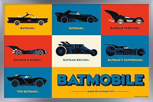 Trends International DC Comics Batman 85th Anniversary - Minimalist The Batmobiles Wall Poster