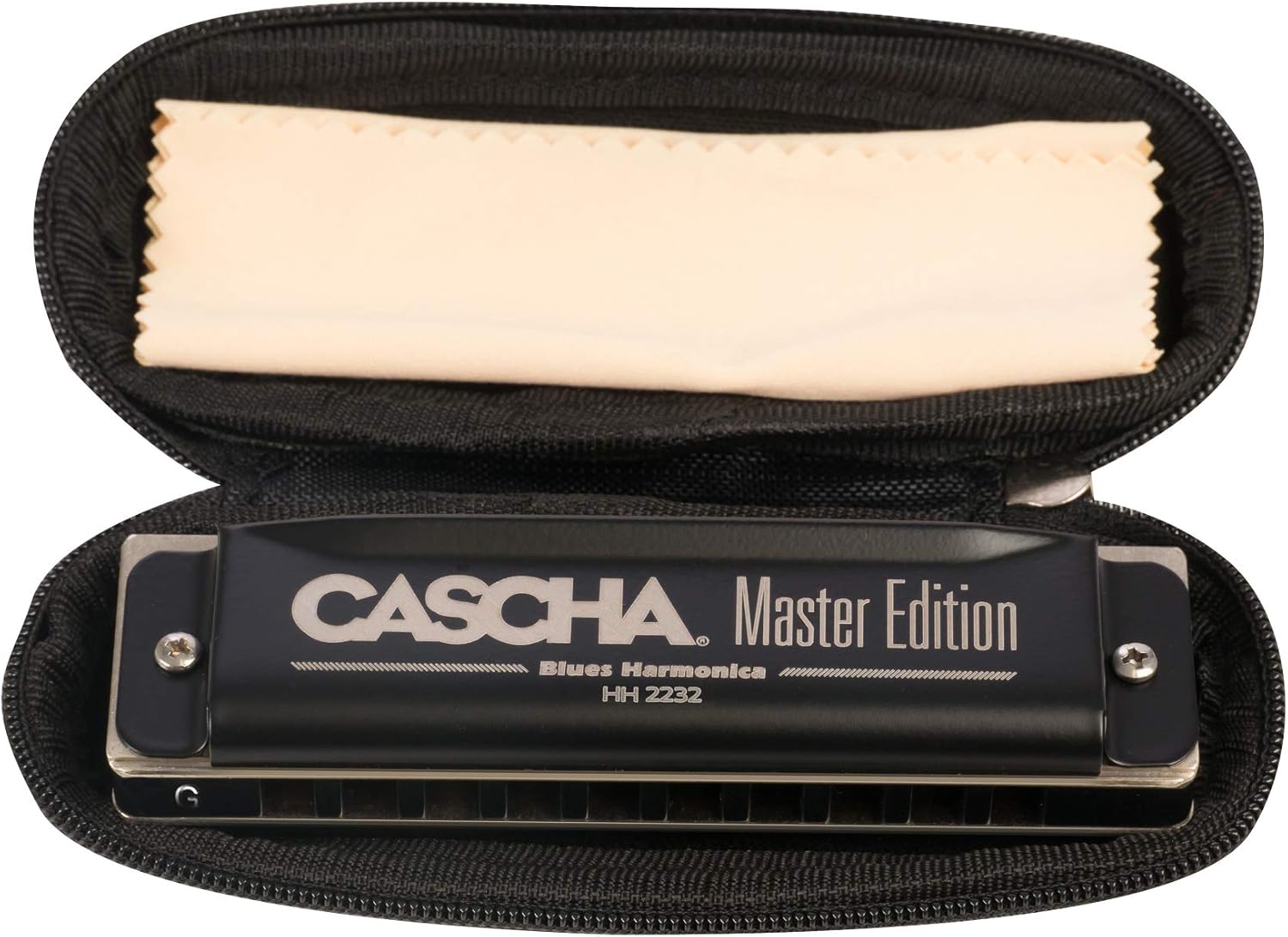 CASCHA Master Edition Blues Harmonica High Quality Harmonica in G Major with Soft Case and Cleaning Cloth, Blues Organ