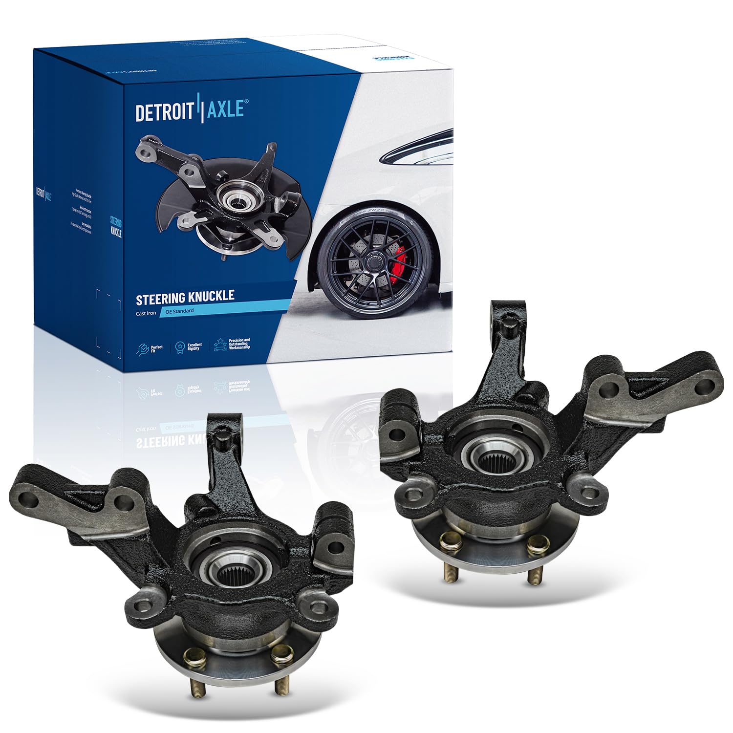 Detroit Axle - Front 2pc Steering Knuckles for 2007-2012 Dodge Caliber