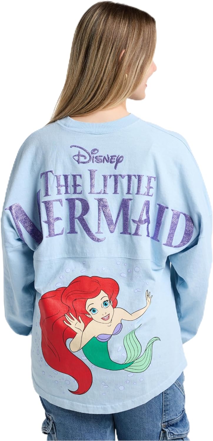 Spirit Jersey, Official Disney Princess Collection, Long Sleeve Oversized Pullover Shirt, Unisex, Relaxed Fit, 100% Cotton