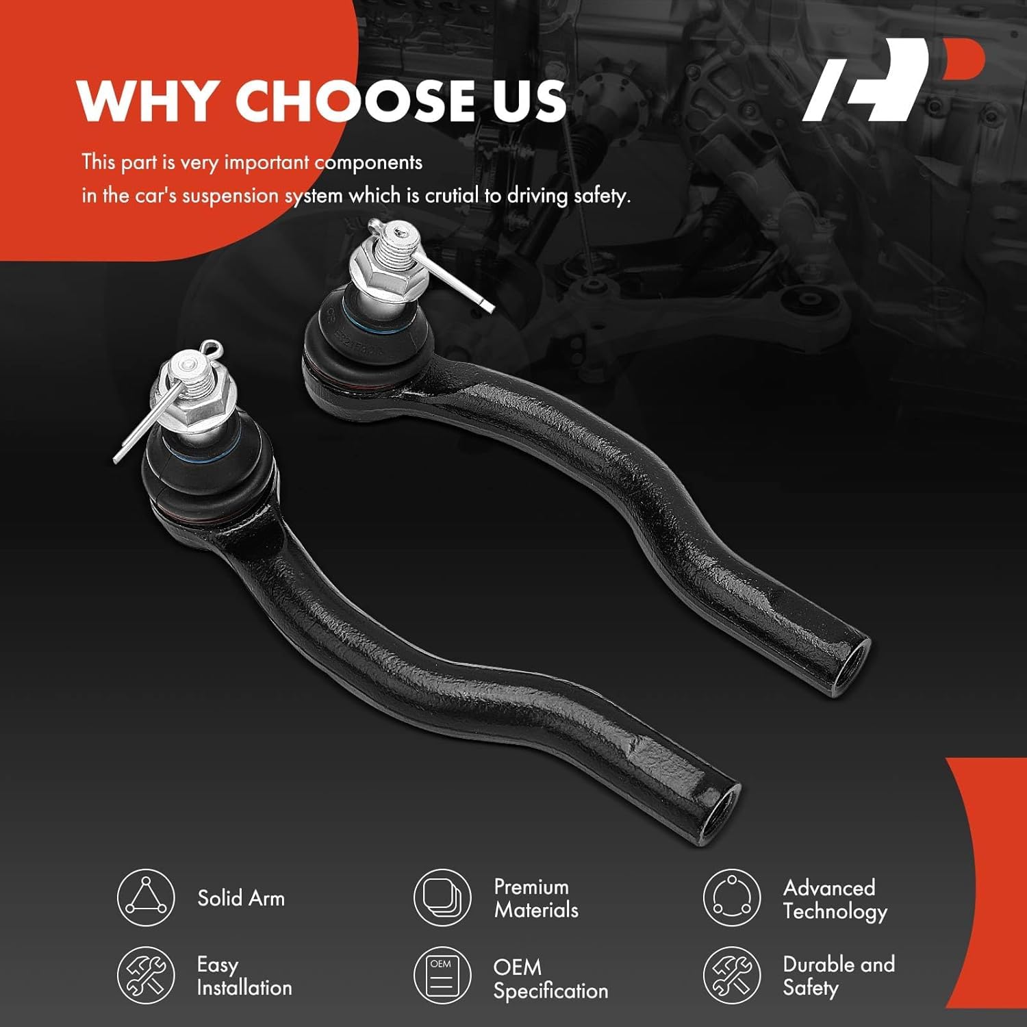 A-Premium 2 x Front Outer Tie Rod Ends, Compatible with Nissan Pathfinder 2004, Titan 2004-2015, Armada 2005-2015 2017-2022 & Infiniti QX56 2004-2013, QX80 2014-2022