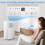 Antarctic Star 8000 BTU(ASHRAE) 5000 SACC Portable Air Conditioner, 3-in-1 AC Unit with Dehumidifier & Fan, 24H Timer, Sleep Mode, Remote Control, Digital Display for Home & Office