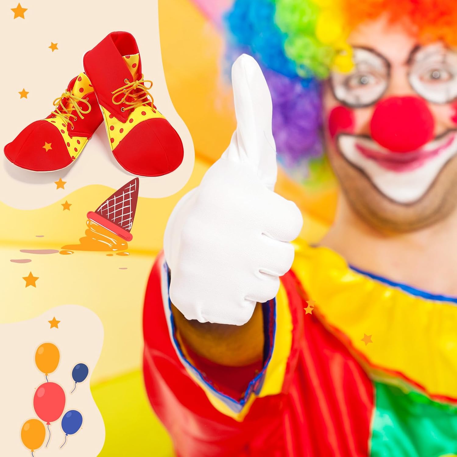 SATINIOR Clown Shoes Circus Costume image 2