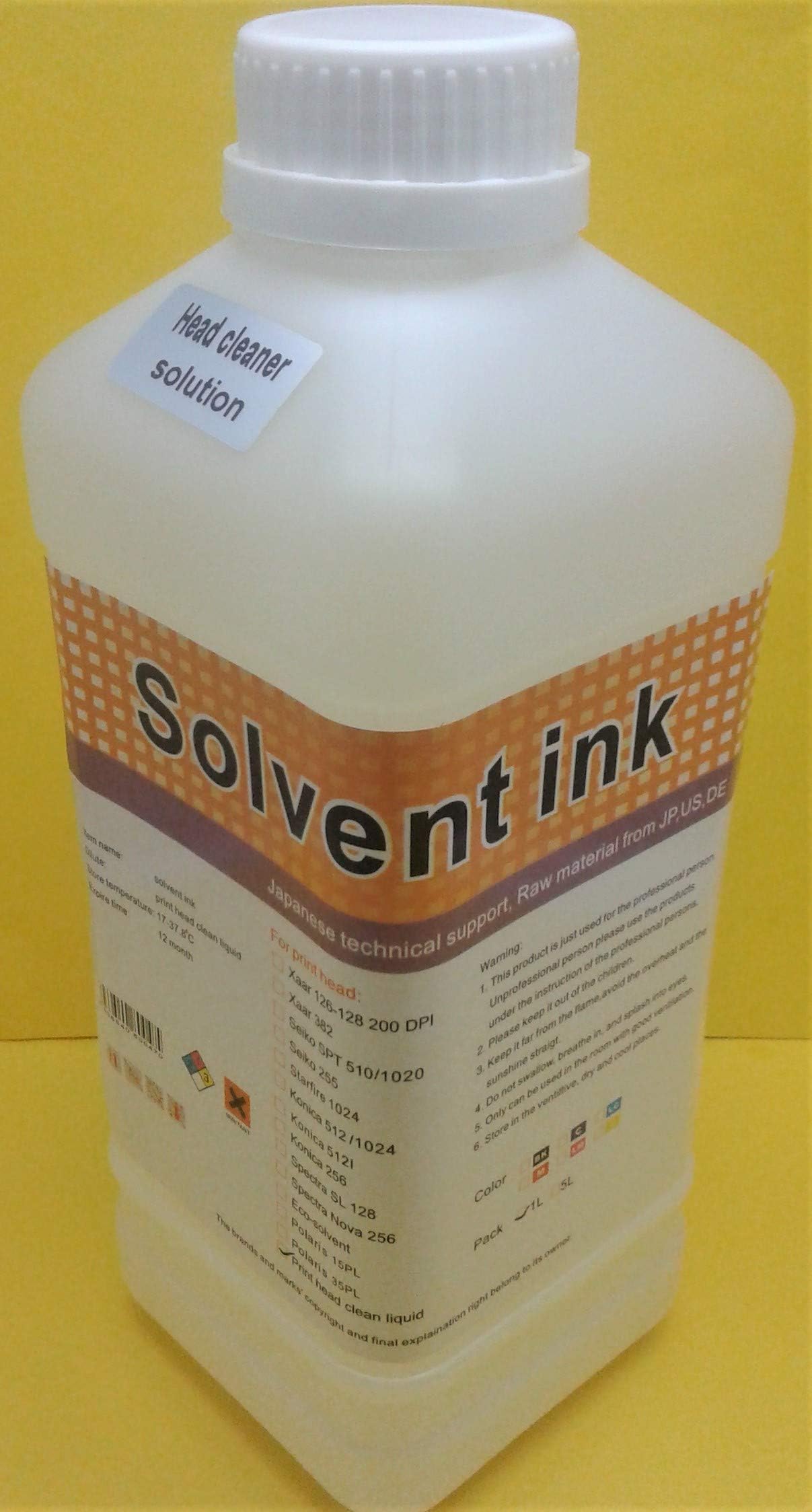 Prisma Eco Solvent Cleaner 1 Liter Solution Roland Mutoh Mimaki DX3 DX4 DX5 DX6 DX7 XP600 USA