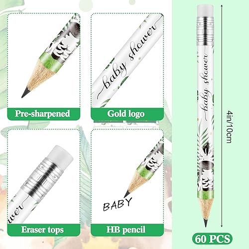 Miniatura 8 de 60 lápices de golf para baby shower con borradores lápices de 4 pulgadas para baby shower lápices coloridos para niños mini lápices afilados para