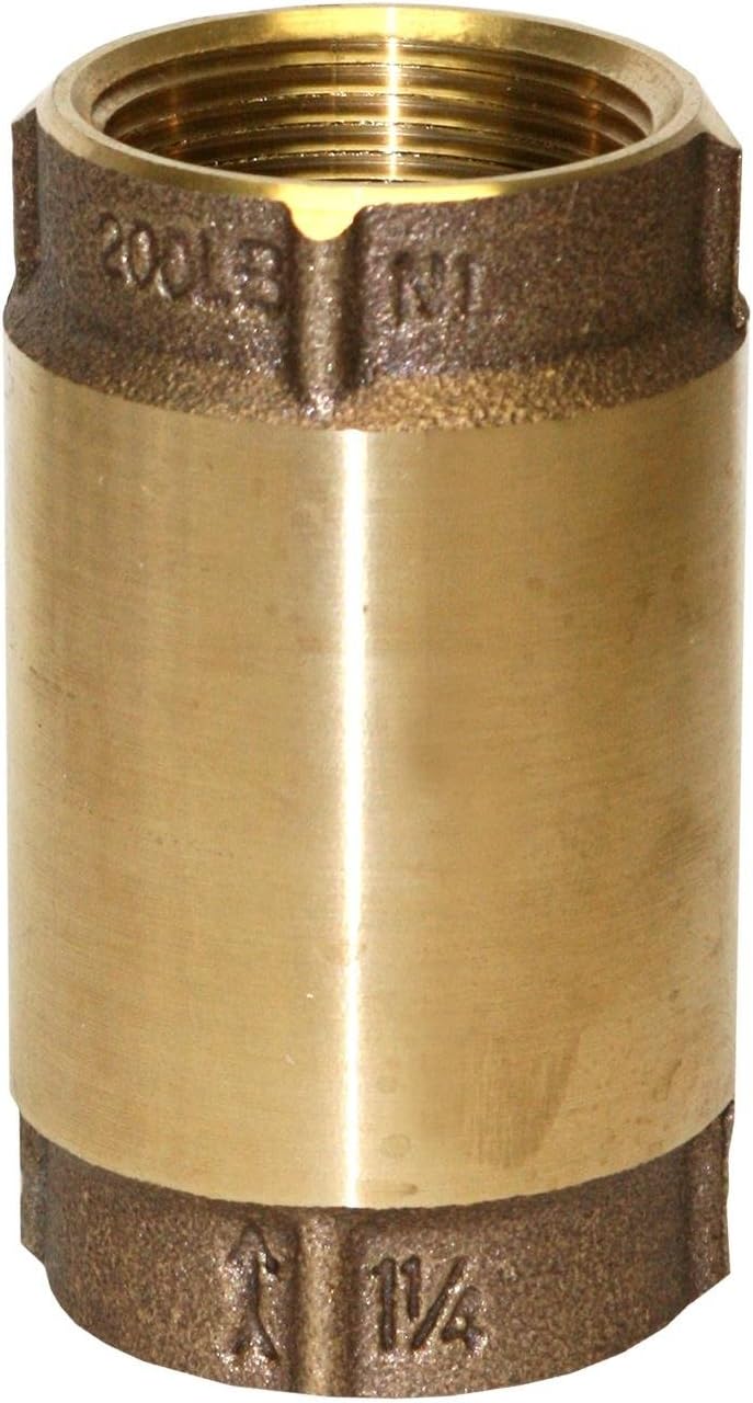 CVANL125 Bronze Check Valve, No Lead, 850 Series, No Spin Poppet, 1-1/4" Pipe Size, 4"