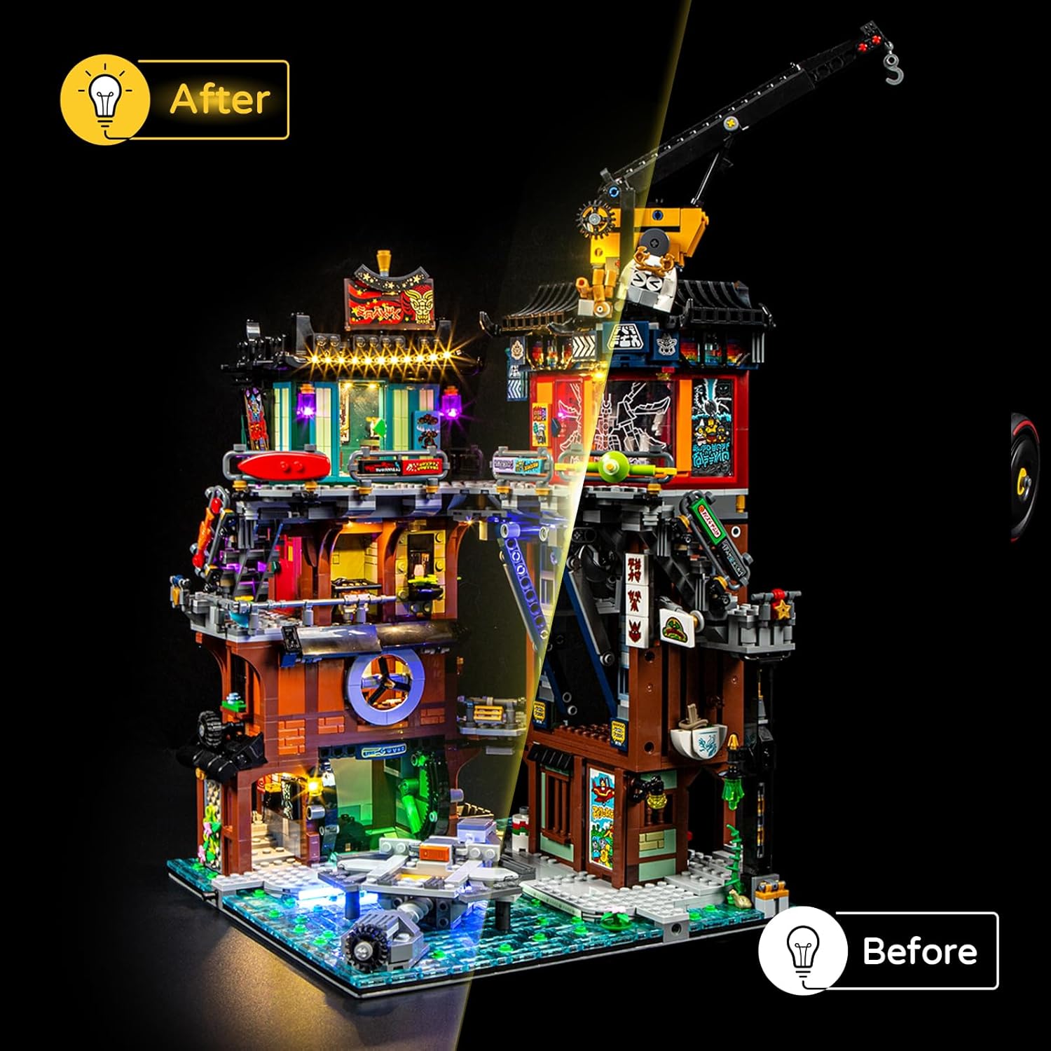 YEABRICKS LED Light for 71837 Ninjago NINJAGO City Workshops Building Blocks Model (Building Set NOT Included)