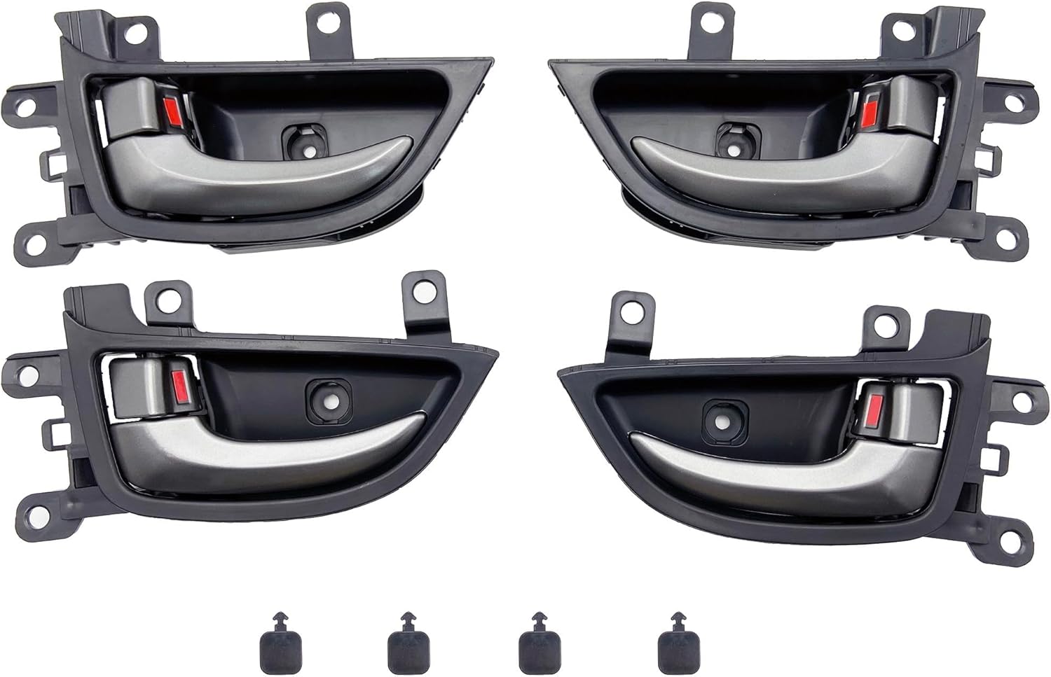 Interior Door Handle Compatible with 2011-2016 Elantra Sedan - Black House Gray Handle Front Rear Left and Right Side Set of 4