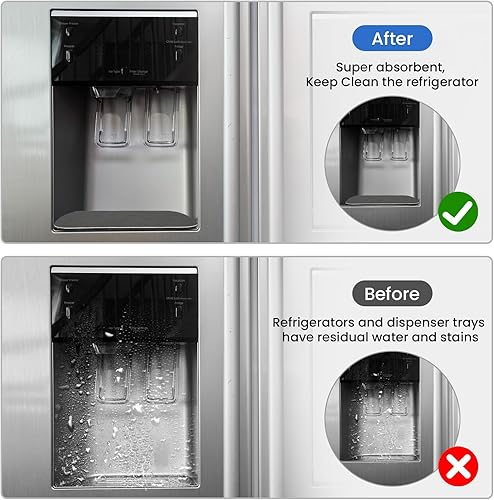 Miniatura 4 de GLACIER FRESH Recogedor de goteo para refrigerador, bandeja de goteo para dispensador de agua absorbente de agua, repuesto para Whirlpool, GE,