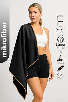 Unisex Microfiber Beach Towel 80x130 cm Soft Textured Marine Bath Athlete Towel Large Size (Black)
