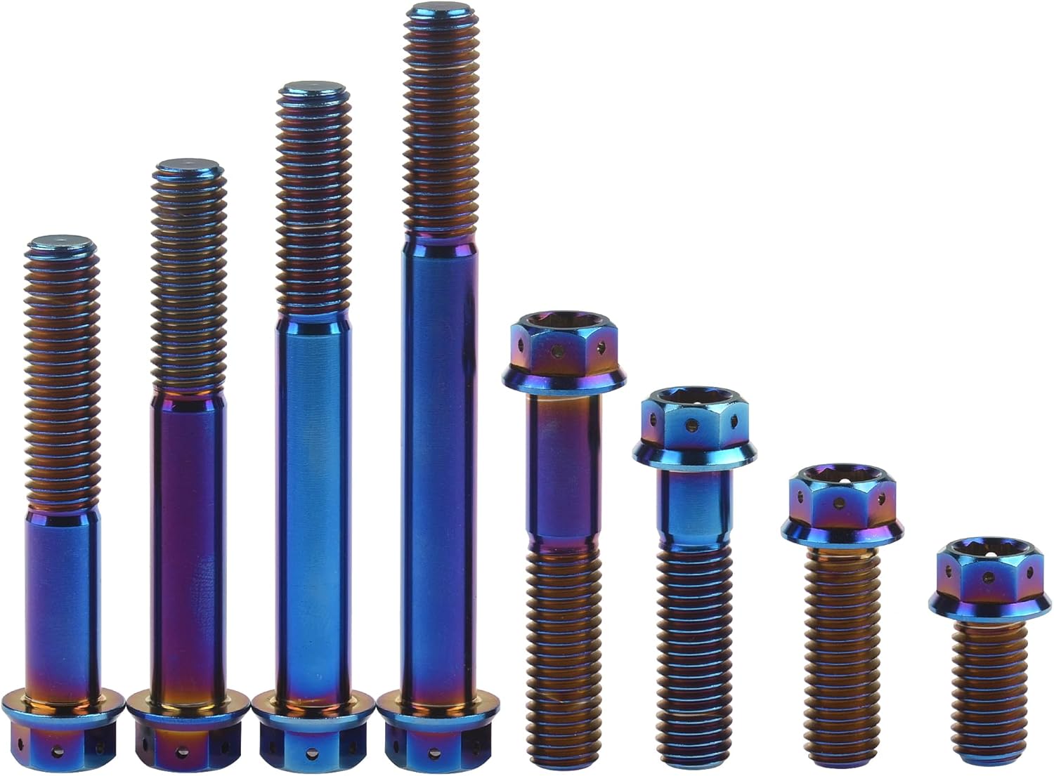 5PCS Titanium Bolt M10 X 20 25 30 35 40 45 50 55 60 65 70 75 80 85 90mm Flan Hex Head Screw for Refitted (Color: Titanium, Thread Diameter: M10 1.5 Pitch, Length: 30mm)