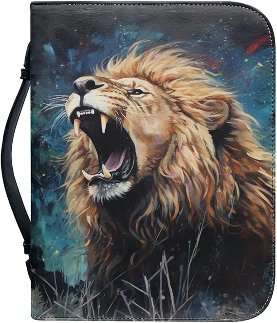 Lion Bible Cover for Men Women Lion Bible Case Small Size
