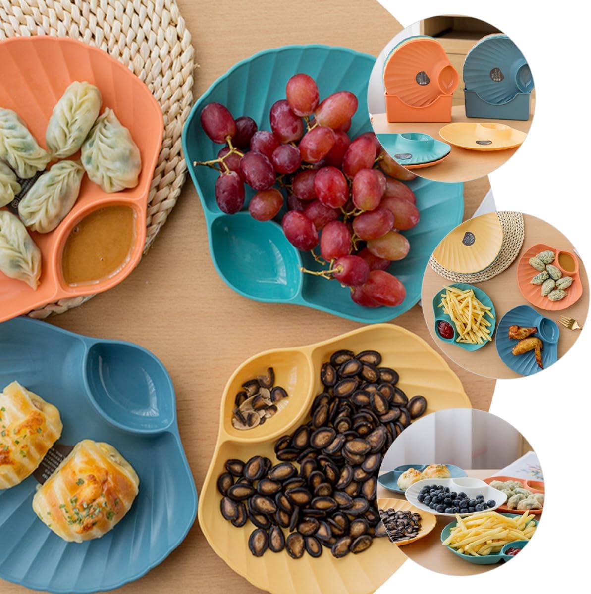 ABOOFAN Shell Shape Appetizer Plates 10pcs PP Lightweight Serving Plates