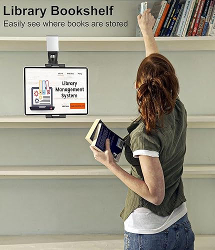 Miniatura 5 de GDZN Soporte para tablet de armario de cocina, abrazadera de metal en forma de C, soporte de tableta debajo del gabinete con rotación de 360° para