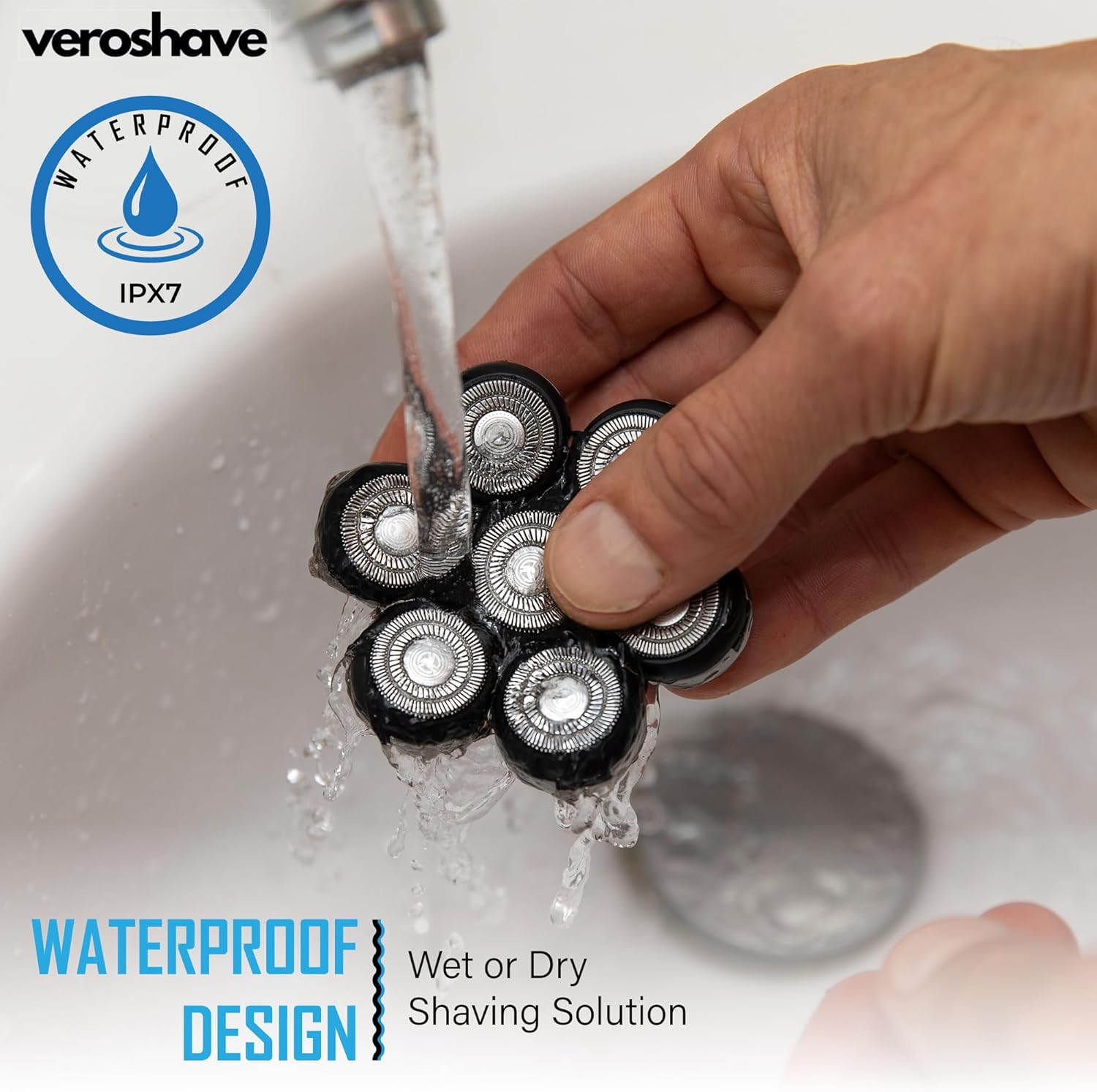 7-Blade Bald Head Shaver for Men - Cordless Hair Shaver for Men Bald, Rechargeable Head Trimmer for Men Bald Head, Mess-Free & Full-Shave Travel-Friendly Grooming Kit with Curved Blades - Image 6