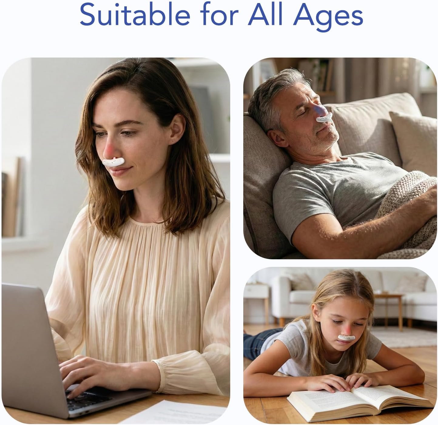 Red Light & Blue Light Therapy for Nose – LED Nasal Device for Dry Nose & Sinus Comfort, USB-Rechargeable Light Therapy with Charging Case
