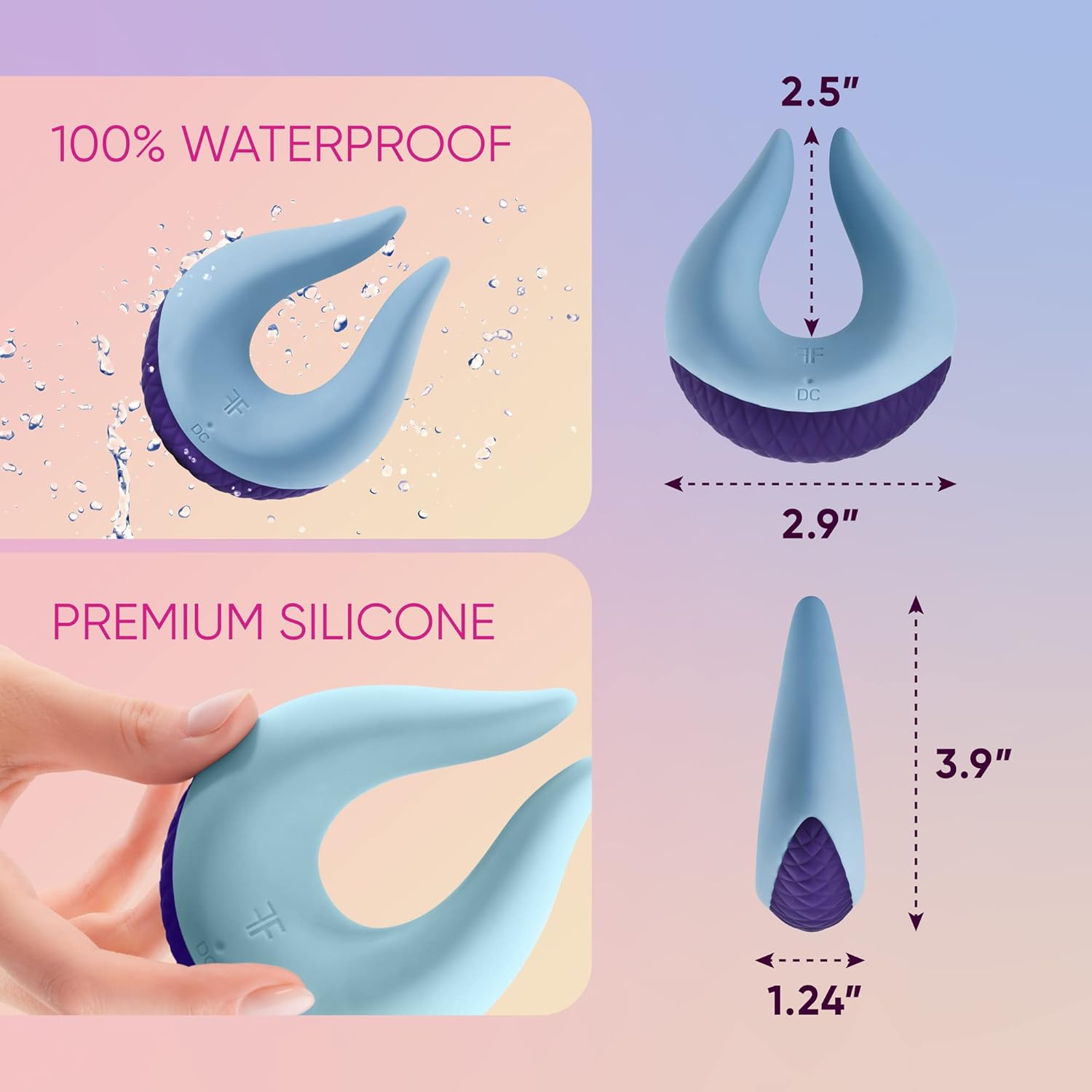 Volea Fluttering Tip Clitoral Vibrator for Women - Premium Soft Silicone Clitoral Stimulator Sex Toy with 10 Modes - 100% Waterproof, USB Rechargeable Adult Sex Toys for Solo Play or Couples (Blue)