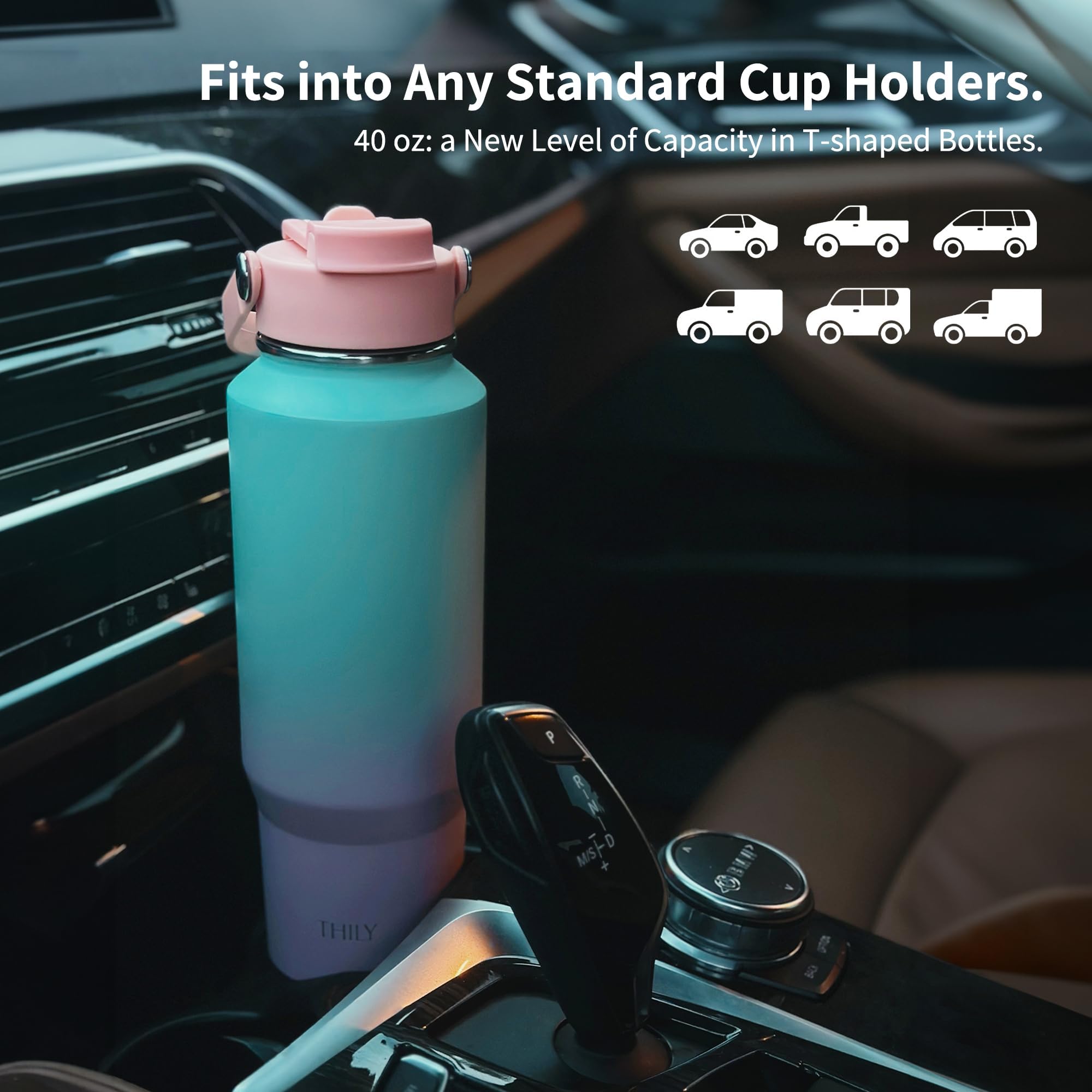 Stainless Steel Insulated Water Bottle, THILY 40 oz Triple Insulated Leakproof Wide Mouth Water Flask with Lid and Straws - Image 4