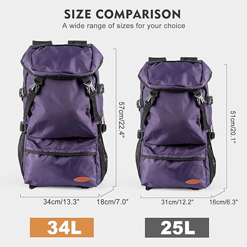 Miniatura 3 de VGCUB Mochila de viaje grande, mochila de transporte para mujeres y hombres, mochila de gimnasio aprobada por aerolíneas, A1-azul pavo real, Grande