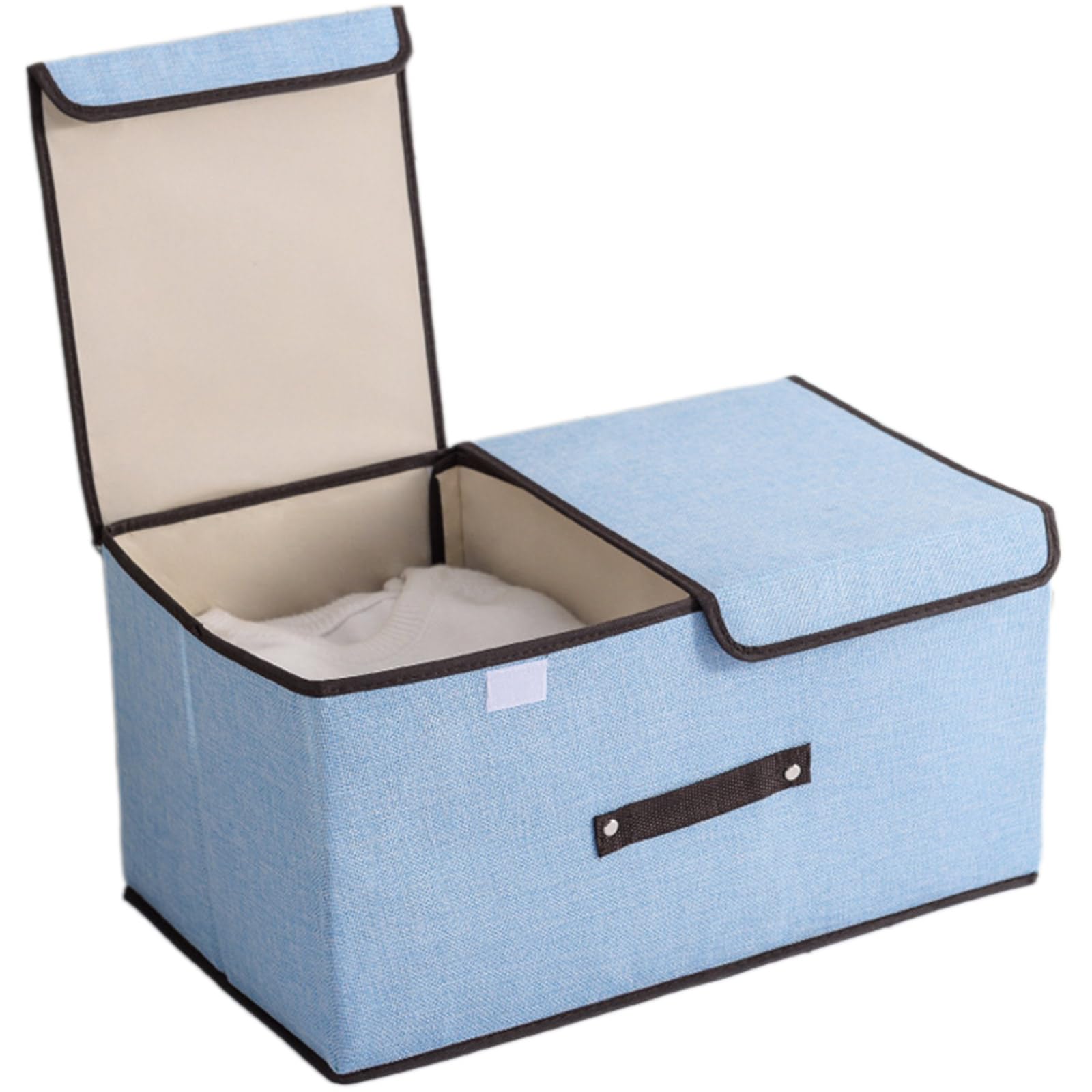 Elnwnnkc Foldable Cotton Linen Storage Box Double Lid Underwear Organizer Clothing Container for Home Organization Neatly Store and Organize Belongings