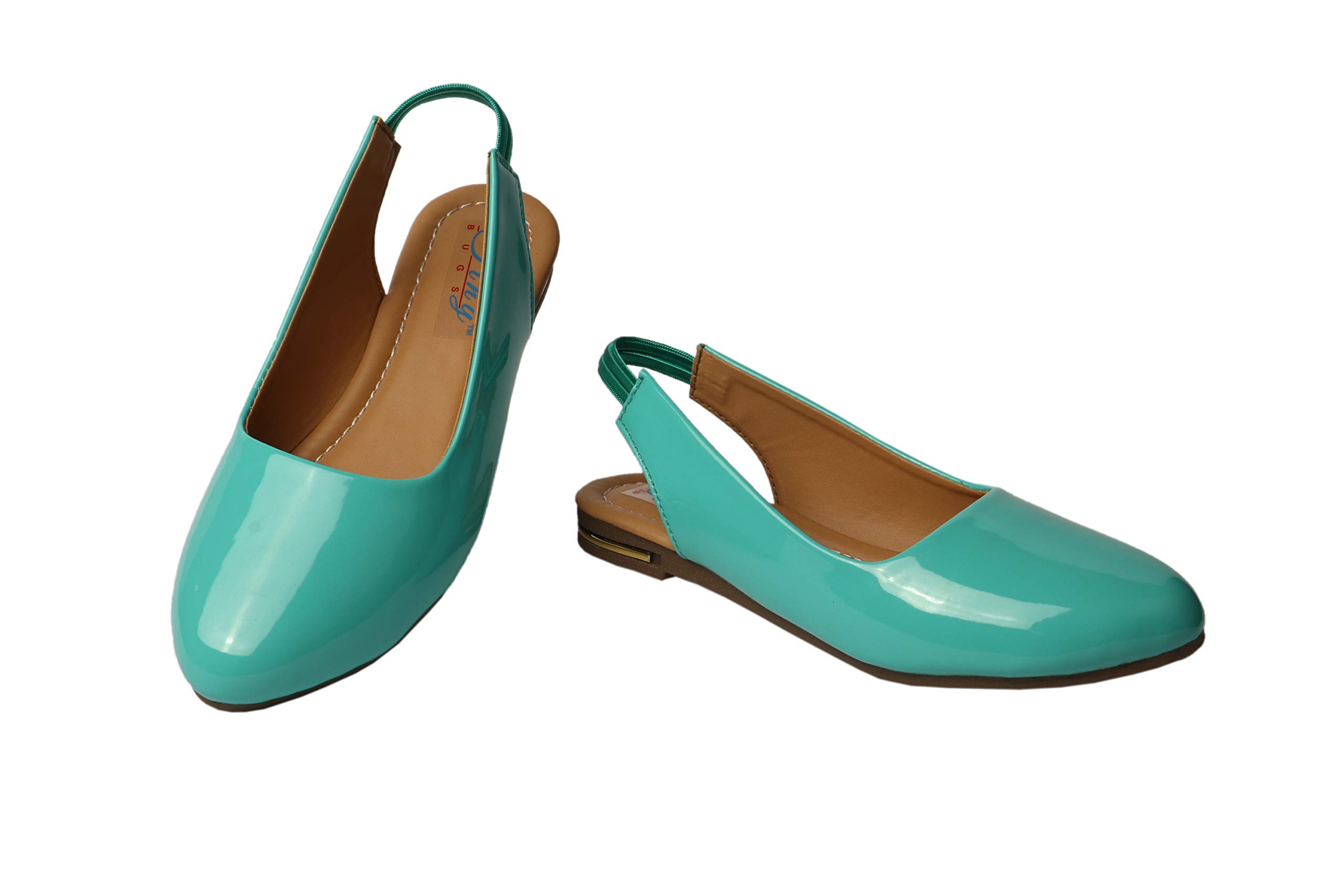 Tiny Bugs Girls Elastic/Strap Synthetic Leather Party/Casual Ballerinas(Sea Green, 1.5 yrs to 12 yrs Old Girls) (B092MQL89J) Amazon Price History, Amazon Price Tracker