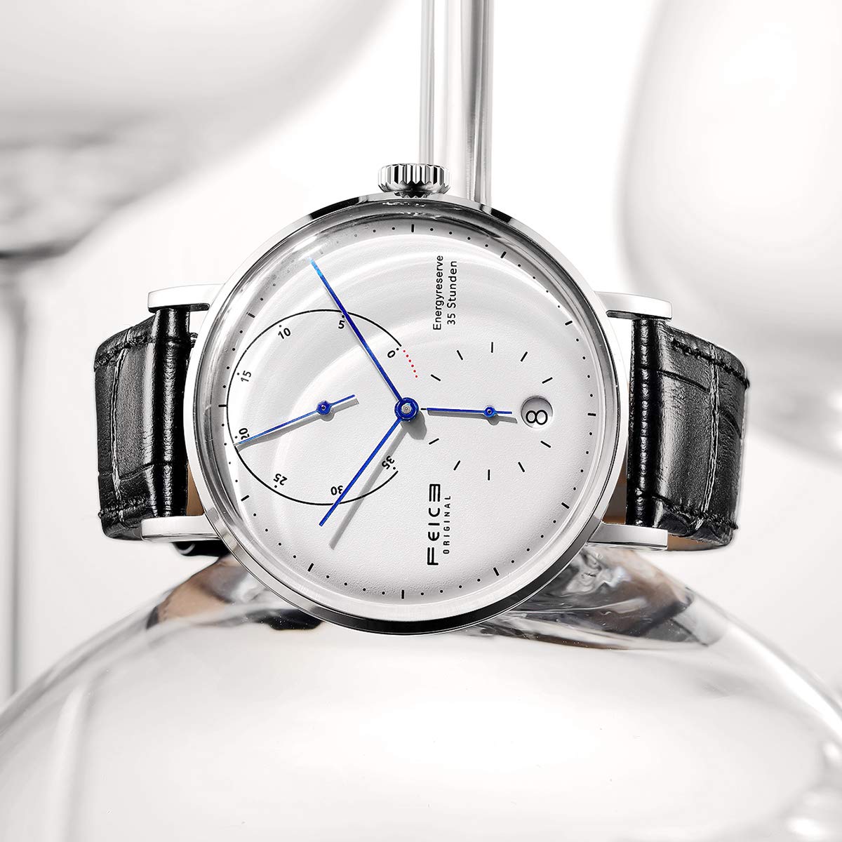 FEICE Orologio Automatico Orologio con Vetro Curvo Orologio Meccanico Multifunzione Movimento Automatic Watch Orologio da Polso Uomo - FM202