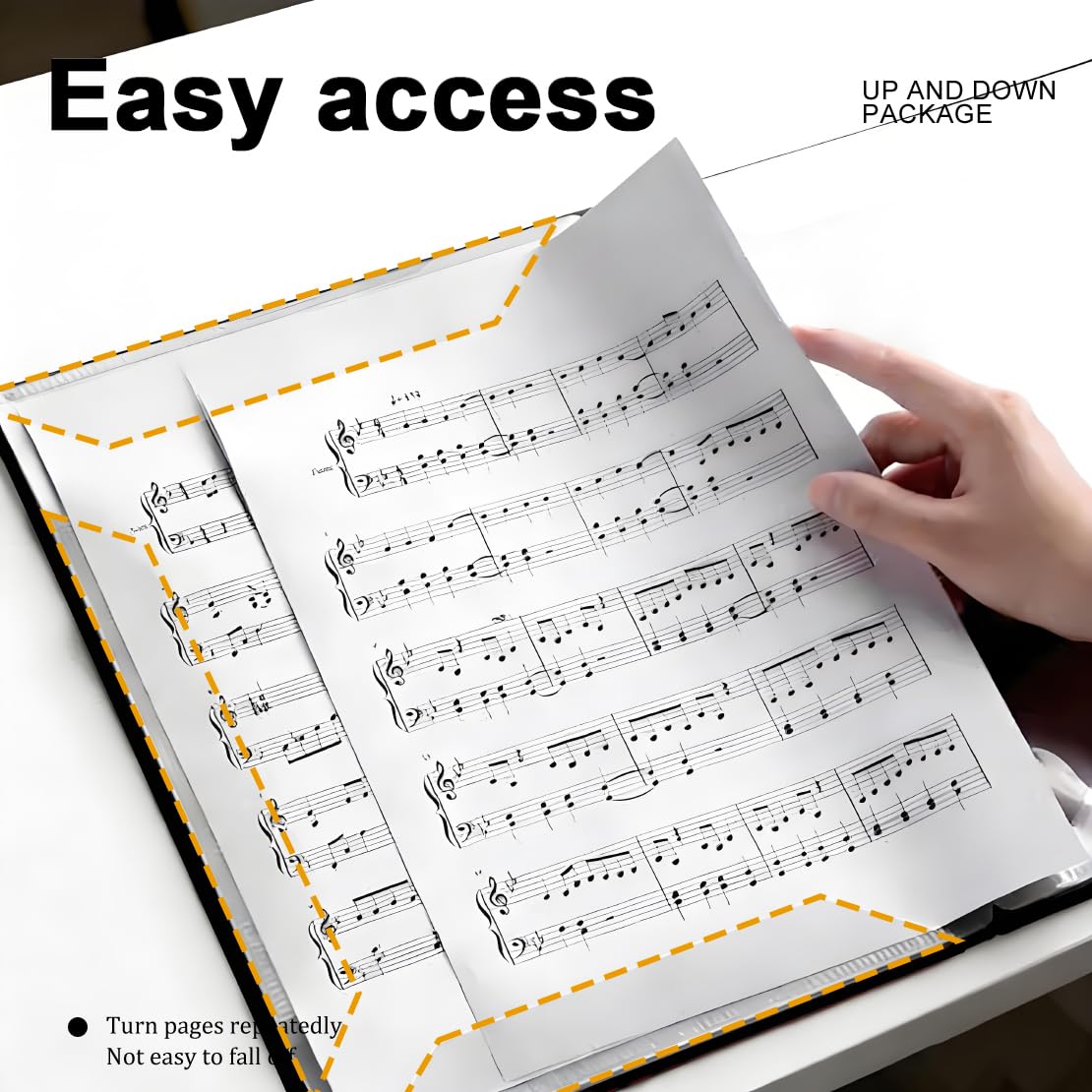 Carpeta de música, página de partituras de 8.5 x 11 pulgadas, soporte para partituras que permite anotaciones, organizador de carpeta de partituras en espiral de 40 páginas, almacenamiento de