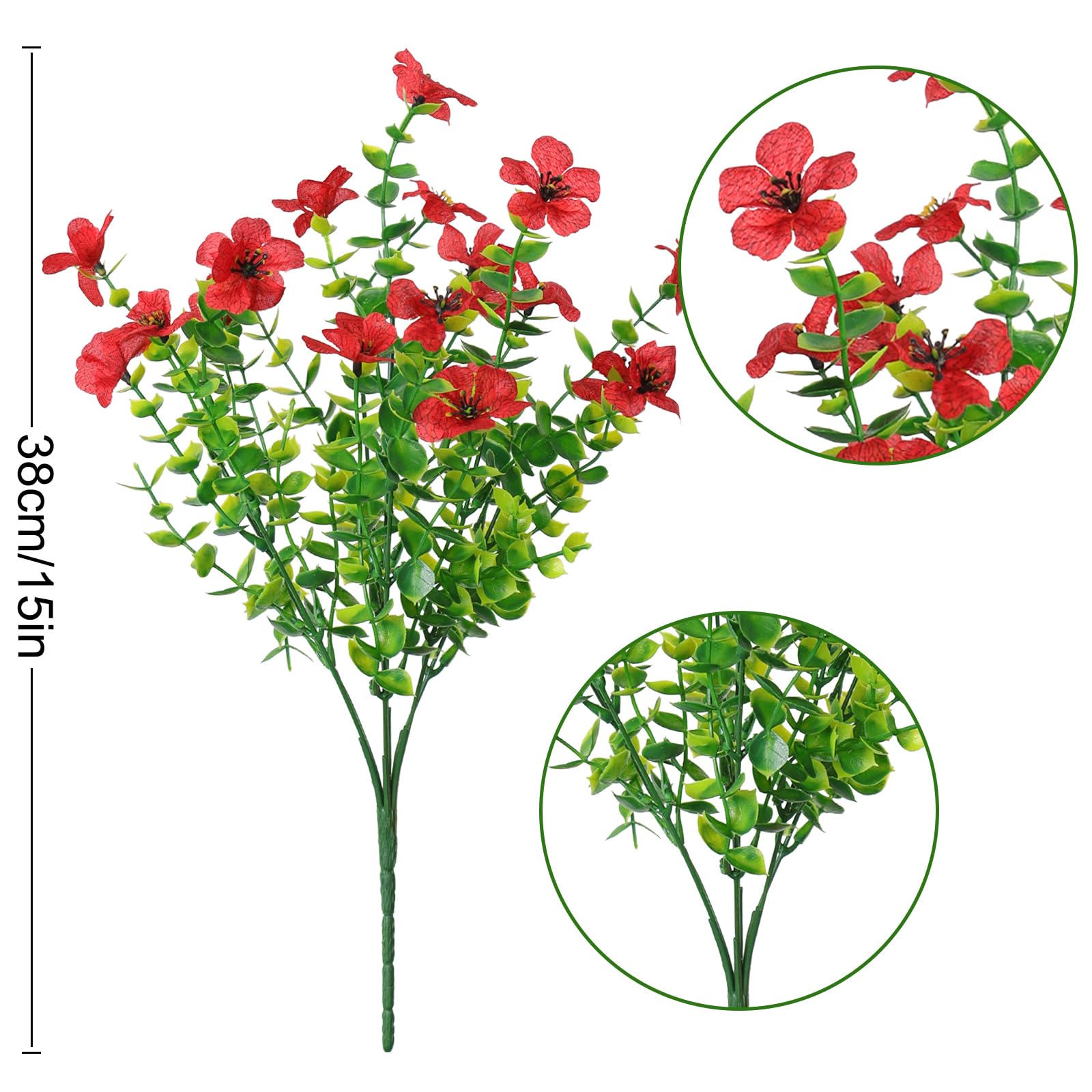 LOMOHOO 9 Bundles Artificial Flowers Outdoor UV Resistant Fake Flowers No Fade Faux Plants Garden Porch Window Box Decorating (Mixcolor) - Image 2