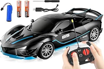 سيارات الانجراف التي يتم التحكم فيها عن بعد، مركبة التحكم عن بعد السوداء، سيارات سباق الانجراف RC الرائعة، سيارة الانجراف RC للأطفال، لعبة نموذجية للأولاد - قابلة للانجراف، هدايا للأطفال الأولاد، 22 10 7 سم