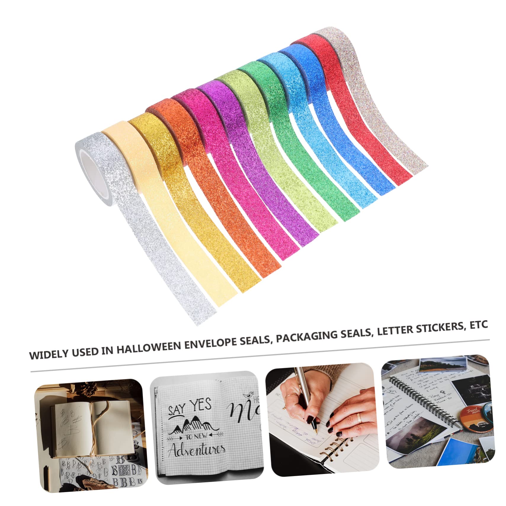 VILLCASE 24 Nastro Washi Decorativo Glitterato Nastro Adesivo Per Scrapbooking e Decorazioni Fai Te e Riporre Per Diari e Festa