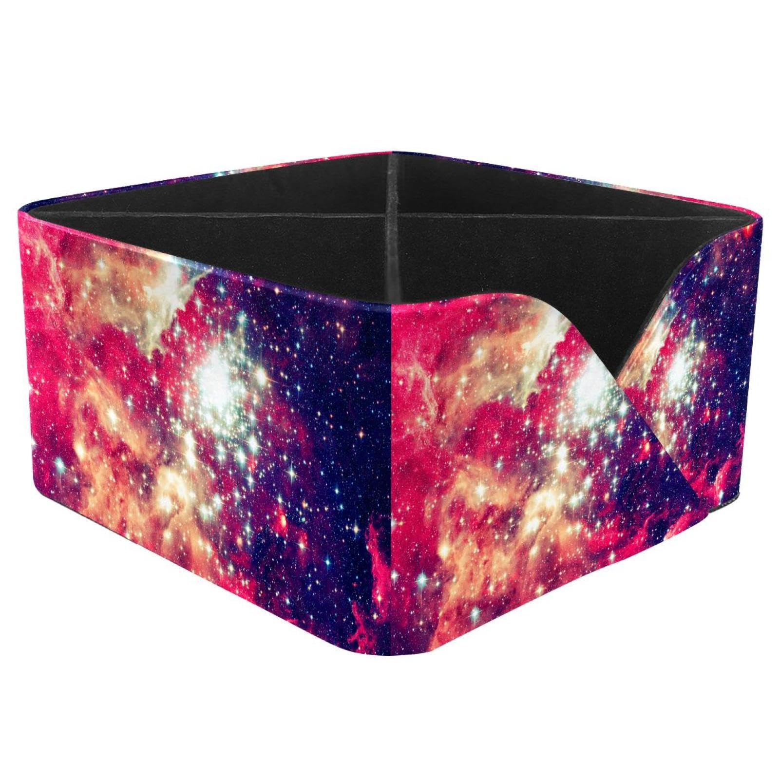 KengjuTesu Galaxy Nebula Star Dust Desktop Organizer Pen Holder, Rectangular Pencil Cup for Office, Study and Makeup Stations