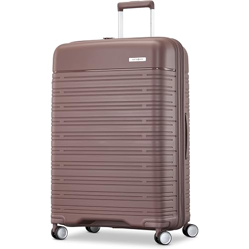 Samsonite Elevation Plus - Large Hardside Luggage - Scratch Resistant Polypropylene Shell, RightHeight™ Adjustable Handle, Integrated AirTag Holder, TSA Lock, WetPak™ Compartment - Chocolate Mauve