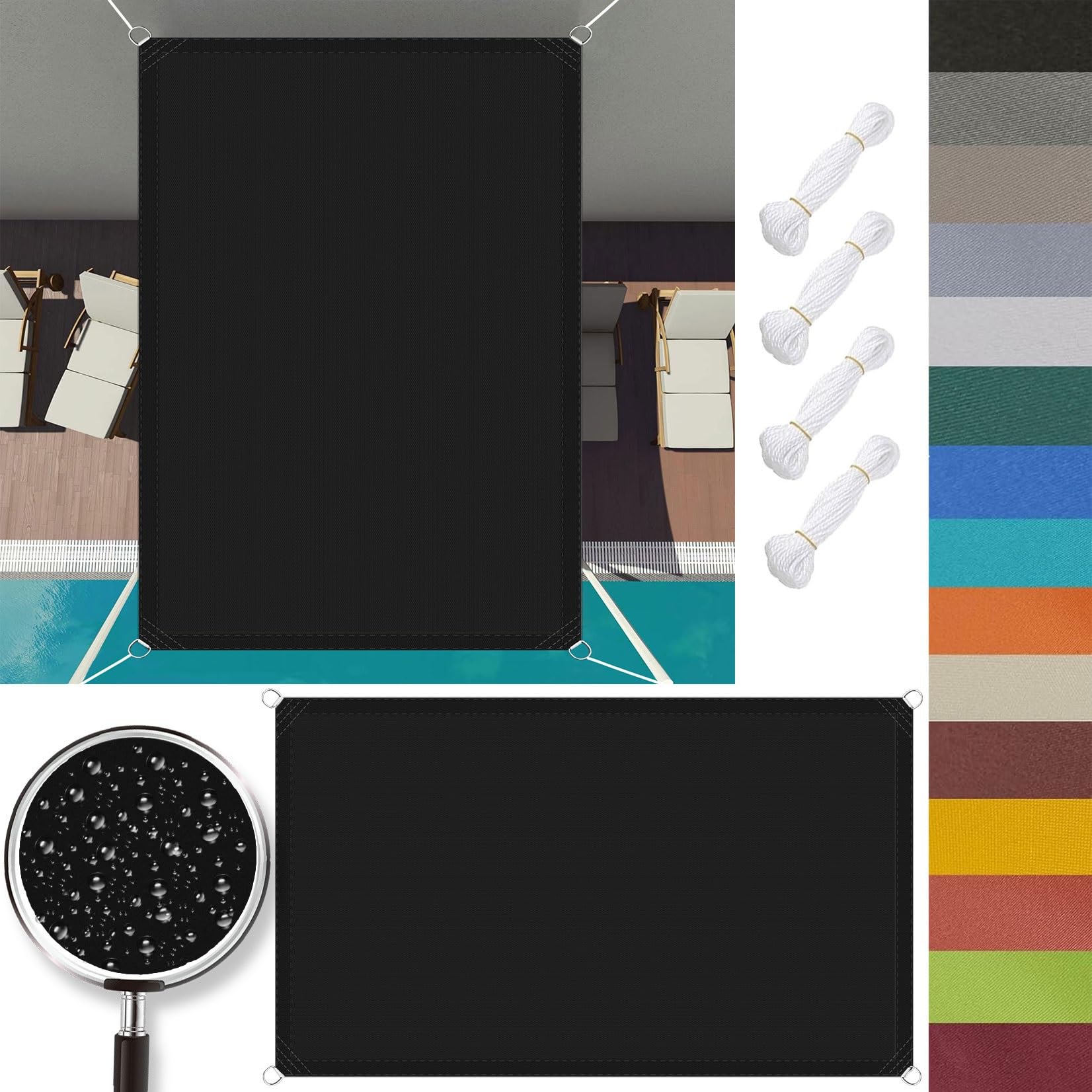 Voile ombrage protection solaire 2.5x4 m pour repas sur la terrasse