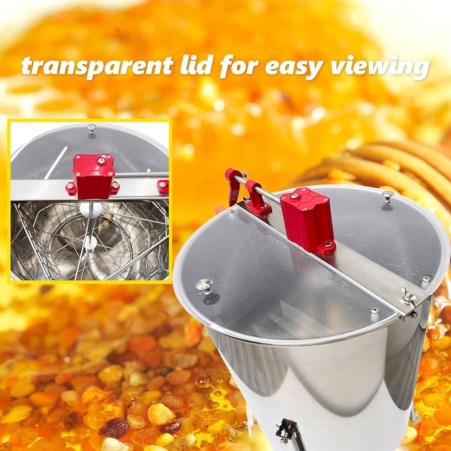 Techtongda 4 Frame 304 Stainless Steel Honey Extractor with