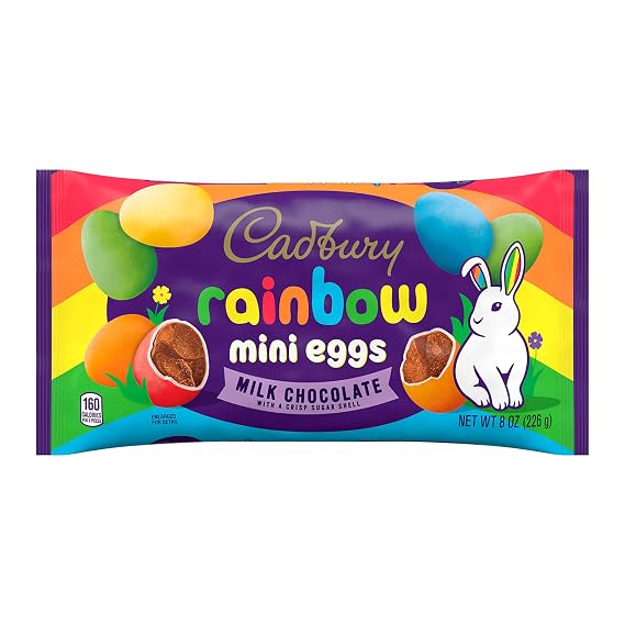 CADBURY MINI EGGS Milk Chocolate Rainbow, Candy Bag, 8 oz