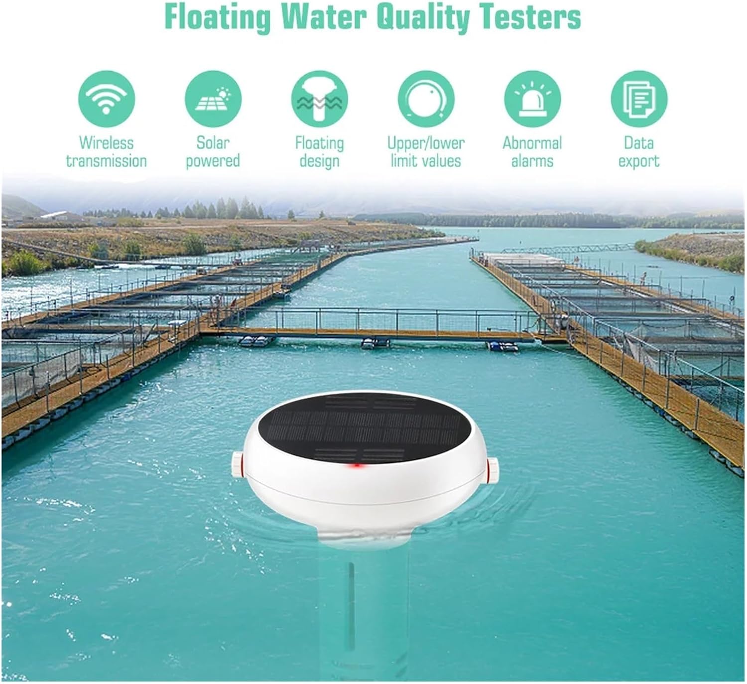 Water Test Meter, Intelligent Chlorin Meter 7in1 PH ORP Total Dissolved Solids Salinity Temp CL Test Meter Swimming Pool Water Tester(ZigBee Gateway)