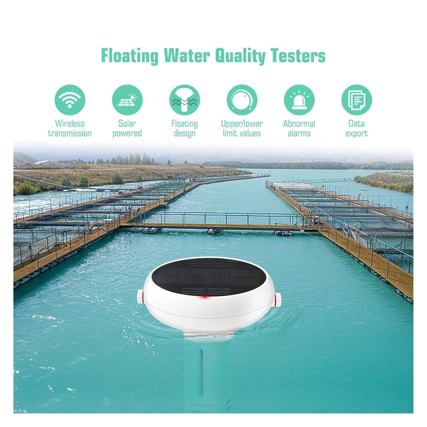 Water Detector, Intelligent Chlorin Meter 7in1 PH ORP Total Dissolved Solids Salinity Temp CL Test Swimming Pool Water Tester,for Drinking Water(ZigBee Gateway)