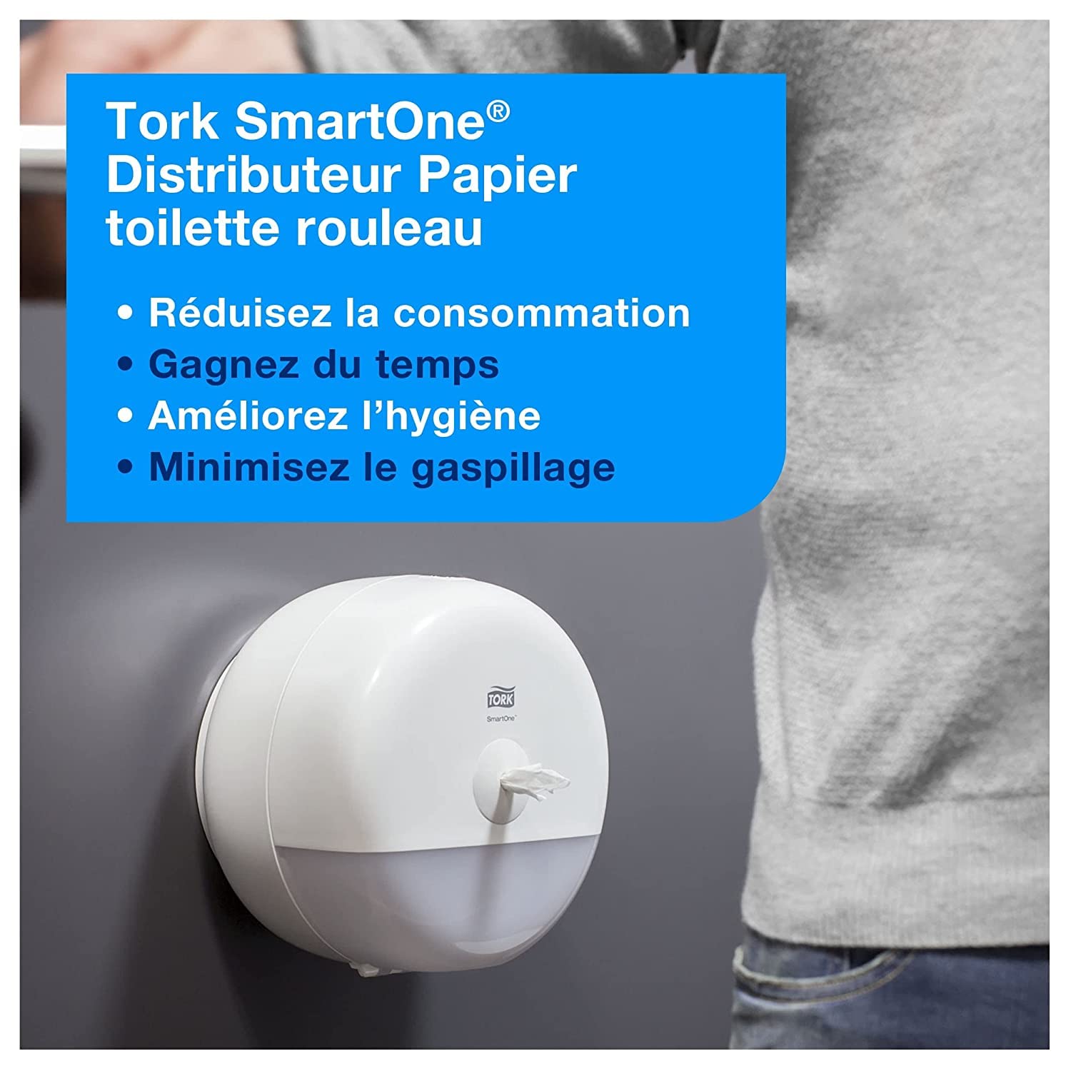 Tork SmartOne Papier toilette rouleau blanc T8, Advanced, 2 plis, 6 x 1 150 feuilles, 472242