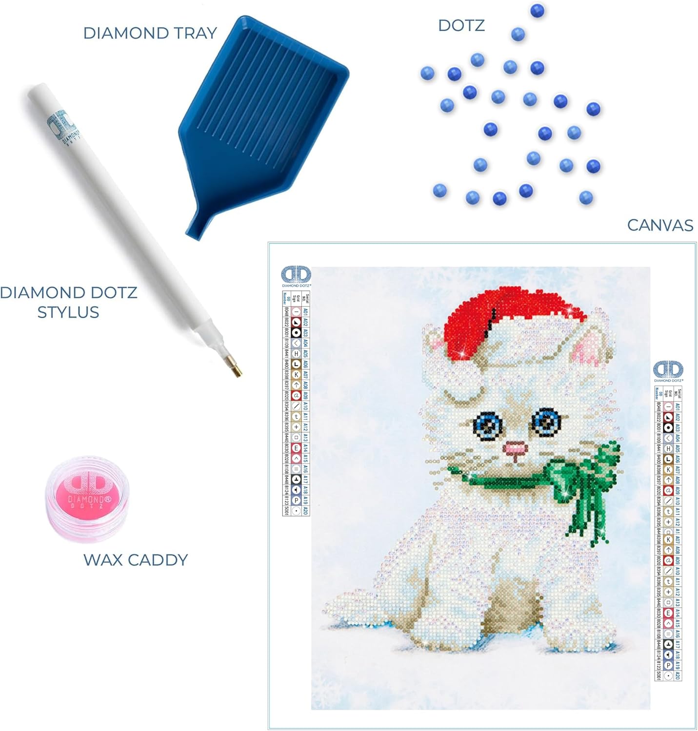 DIAMOND DOTZ Chrissy Kitty Cat Diamond Painting Kits for Adults - Diamond Art Kits a Relaxing Creative Craft Kit with Dotz Gems 10"x13"
