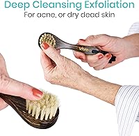 Vista 3 de Vive Juego de cepillos secos para drenaje linfático (3 piezas) – Limpiador de cepillado para exfoliación, celulitis corporal y masaje de piel