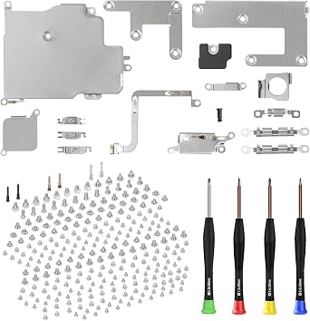 Inner Complete Screws Set Internal Metal Bracket Kit Replacement for iPhone 12 Pro Max Plate Cover Bottom Small Screw Parts with Repair Tools Screwdriver for 12Promax