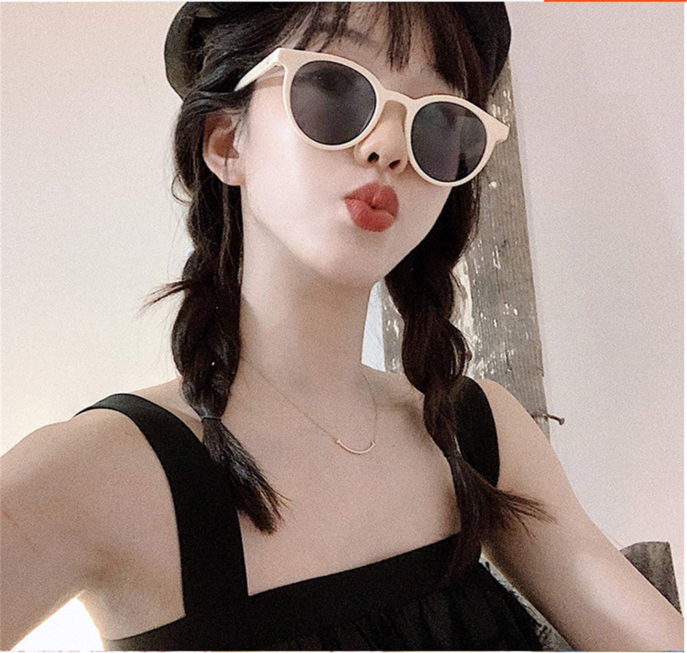 Beige caja pequeña lentes negras grises, gafas de sol lindas, gafas de sol de playa, hombres y mujeres cara pequeña