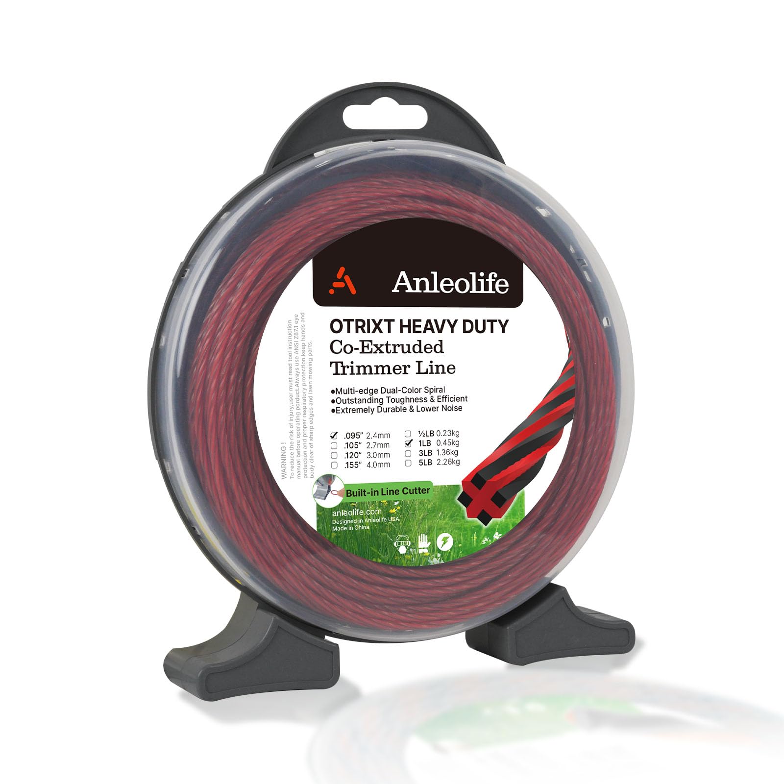 A ANLEOLIFE 0,5 kg Heavy Duty Octa-Twist 0,095 cala na 93,9 m żyłka trymera pączek, współwytłaczany wieloostrzowy spiralny sznurek do zjadania chwastów, złoty