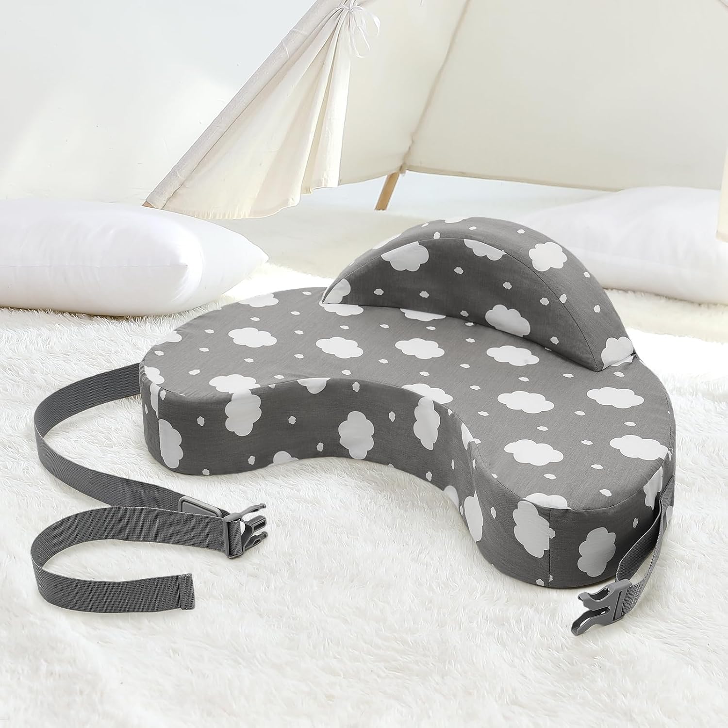 Momcozy Nursing Pillow Cover for Memory Foam Pillow- Pioneering Safety Fence - Plus Size Breastfeeding Pillow for Ergonomic Comfort & Support-Easier and Healthier Nursing, Cotton Cover Only