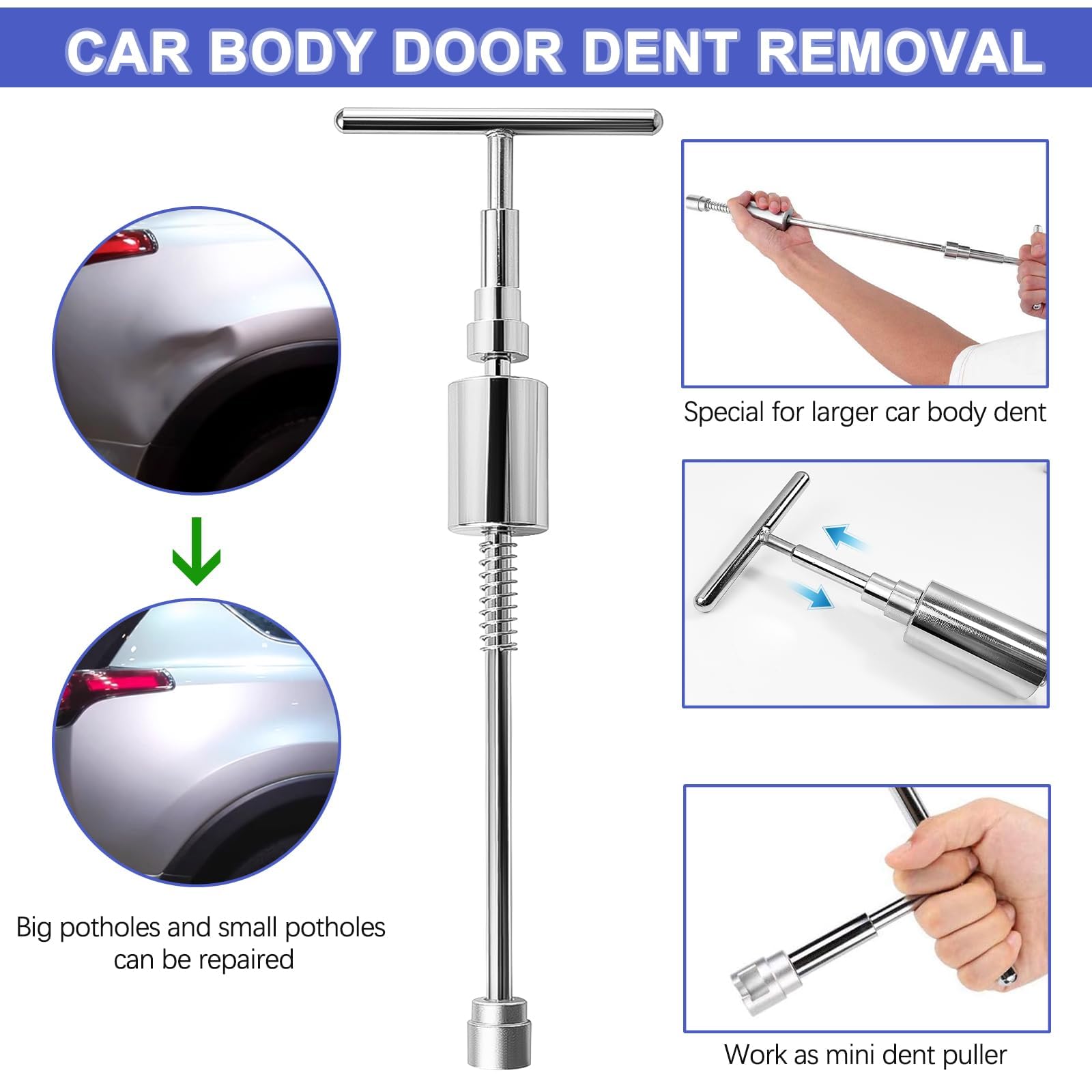 Kit Débosselage Sans Peinture 34 Pièces - Outils Réparation Bosses Voiture Moto Réfrigérateur