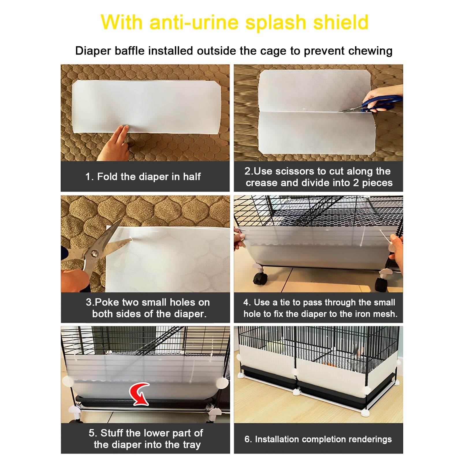 Jaulas para conejos de interior, jaula de conejos encriptada multicapa con red separadora, bandejas de cajón y almohadillas para pies, fácil de limpiar