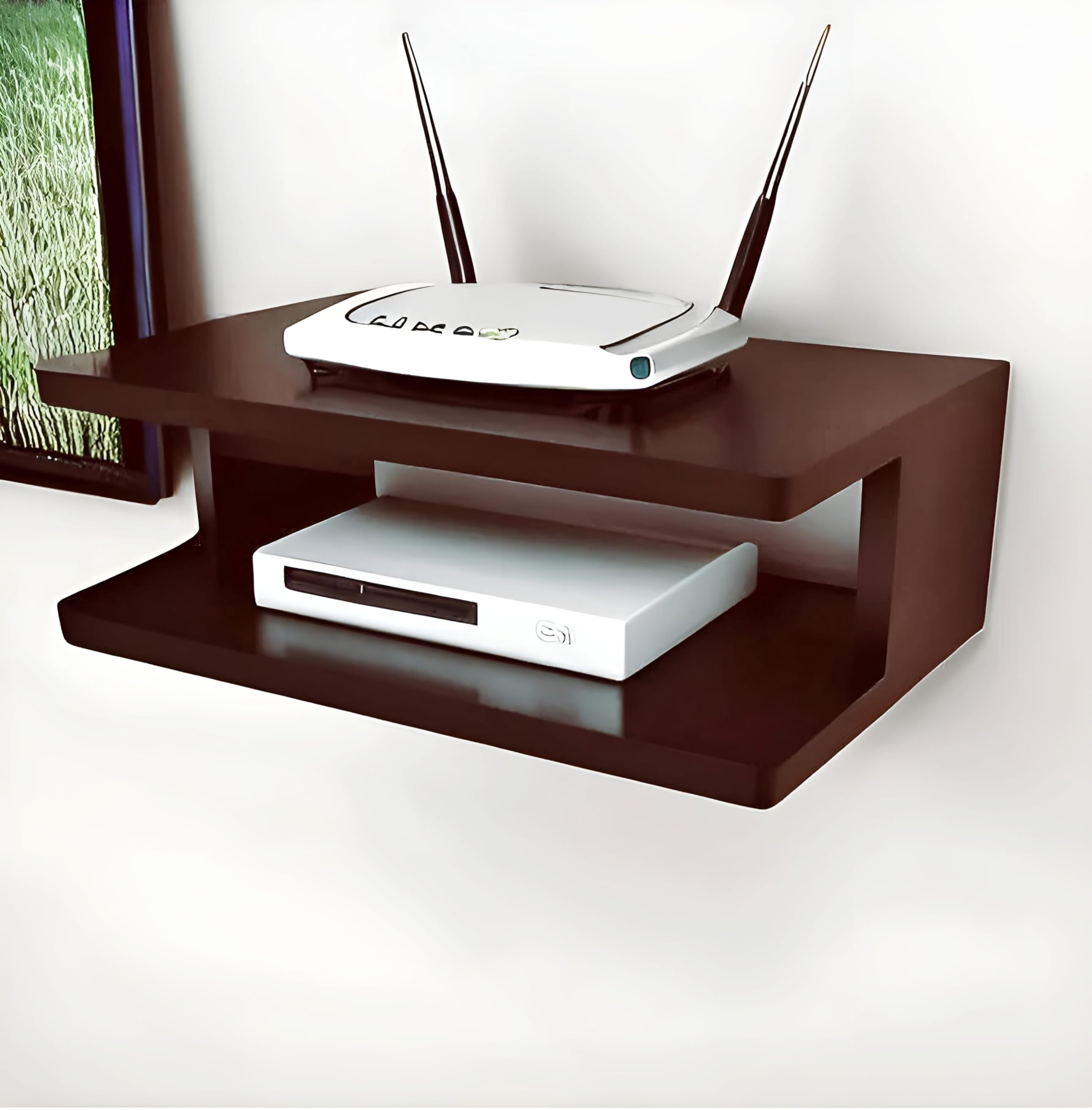 Dime Store Engineered Wood Set Top Box Stand TV Stand WiFi Router Rack Wall Shelf for Living Room Stylish Hanging Rack Organizer Shelf Furniture (Brown) (B0CGNVQN85) Amazon Price History, Amazon Price Tracker
