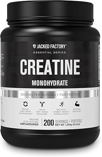 Jacked Factory Monohidrato de creatina en polvo 35.27 oz - Suplemento de creatina para el crecimiento muscular, mayor fuerza, mayor producción de