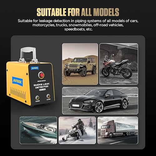 Miniatura 3 de AUTOOL Detector de fugas automotriz de máquina de humo, probador de diagnóstico de humo al vacío, detector de fugas de combustible de tuberías