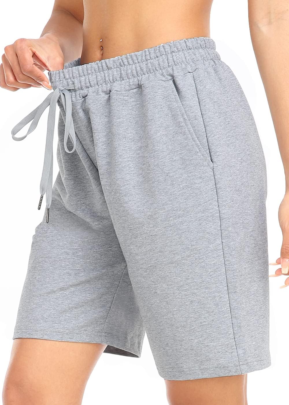 TARSE Women's Bermuda Shorts Long Cotton Loose with Pockets Knee Length for Yoga Casual Walking Exercise Shorts - Image 2